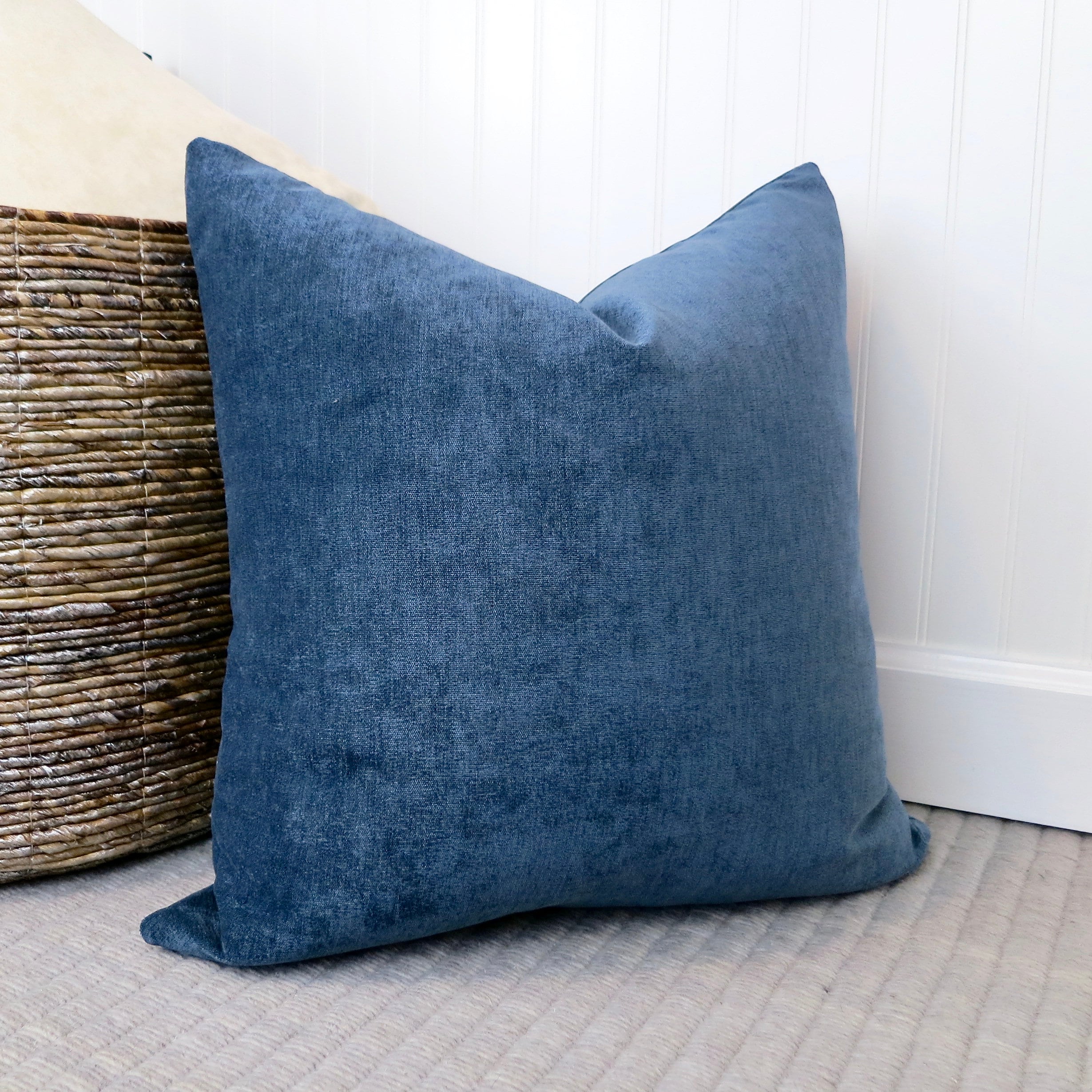 Lagoon Blue Velvet Pillow Cover Lumbar Pillow Pillow Sham Etsy