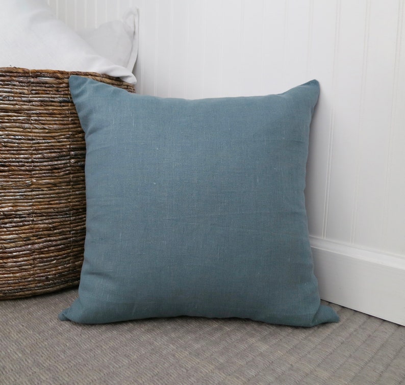 Slate Blue Linen Pillow Cover Pillow Sham Euro Sham Body Etsy