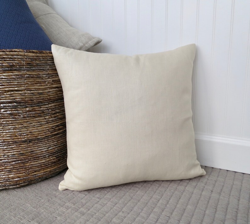 Ivory Linen Pillow Cover Off White Solid Pillow Cover Euro Etsy