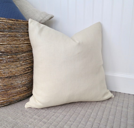 Ivory Linen Pillow Cover Off White Solid Pillow Cover Euro Etsy