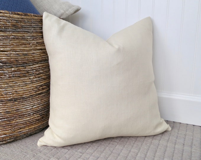 Ivory Linen Pillow Cover off White Solid Pillow Cover Euro Etsy