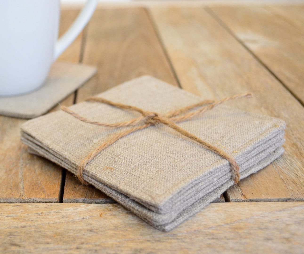 Natural Linen Coasters Fabric Coasters Modern Coasters Etsy