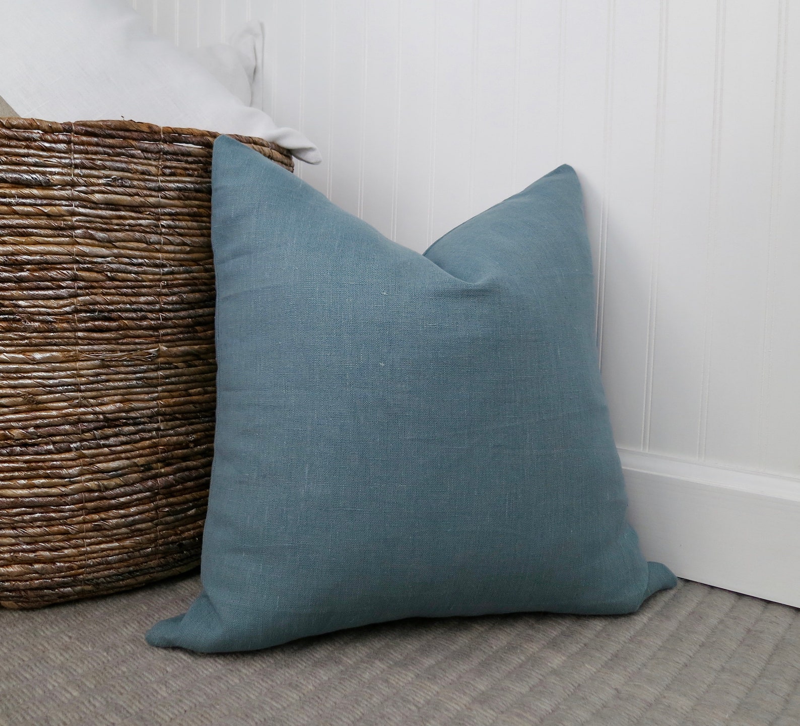 Slate Blue Linen Pillow Cover Pillow Sham Euro Sham Body Etsy