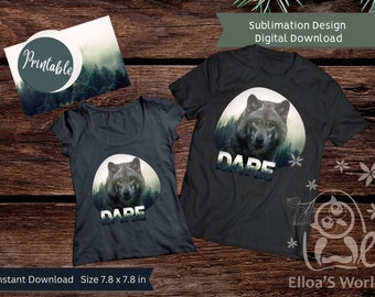 Wolf Forest Sublimation Design: T-Shirt & Mug Printable (Digital Download)
