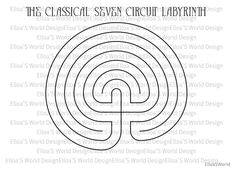 Seven Circuit Labyrinth Printable, Left & Right Entrance Versions ...