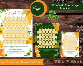 Challenge Tracker: 52 Week Goal Planner (A4/A5/A6) (Digital Download)