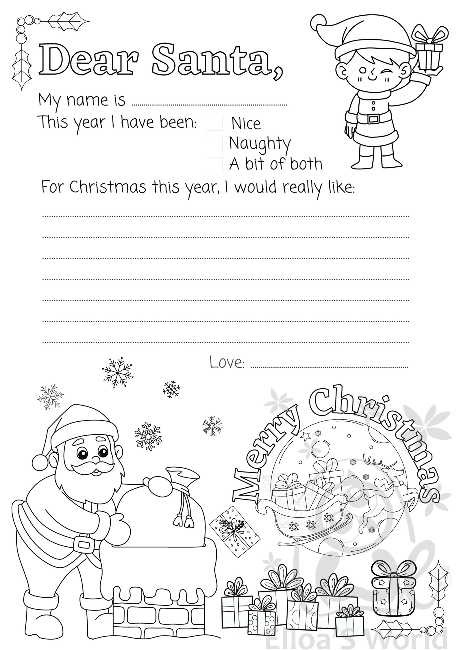 Letter To Santa Coloring Page Santa Letter Letter To Santa Etsy letter-to-santa-coloring-page-santa-letter-letter-to-santa-etsy