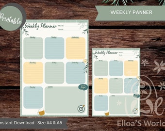 ADHD Weekly Planner Printable: A4 & A5 Sizes (Digital Download)