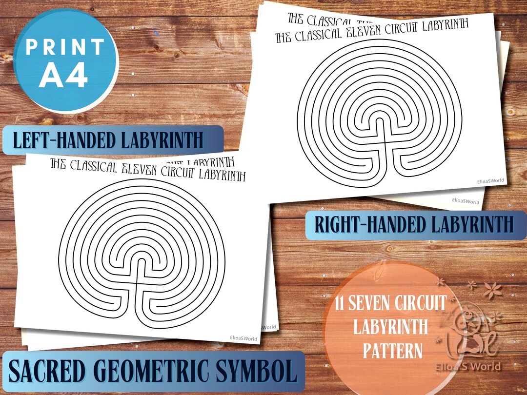 Classical Eleven Circuit Labyrinth Printable: Sacred Geometry Design ...