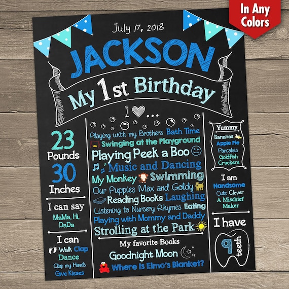 baby birthday board chalkboard art first birthday custom etsy