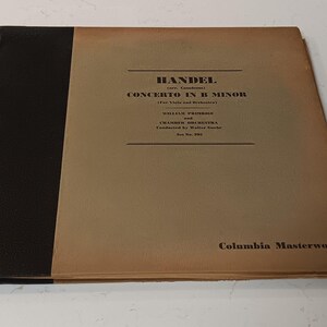 Handel - Concerto In B Minor - 3 Shellac 78RPM Binder - Circa 1937