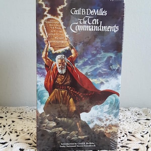New Sealed - Charlton Heston - The Ten Commandments - 2 VHS Set - Circa 1990
