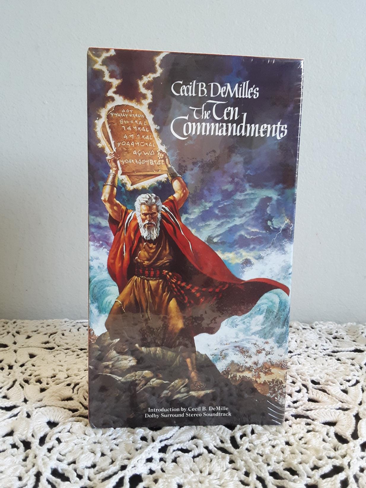 New Sealed - Charlton Heston - The Ten Commandments - 2 VHS Set - Circa 1990