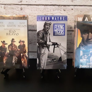John Wayne 3 Sealed VHS Tapes Rio Bravo, Flying Tigers, the Dawn Rider
