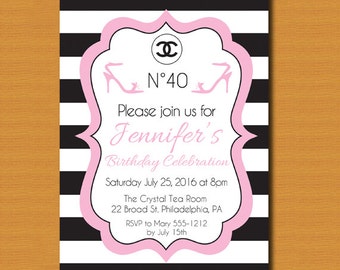 Chanel Invitations Etsy