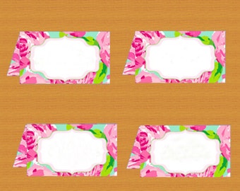 INSTANT DOWNLOAD, Food tent cards, Blank, Lilly Pulitzer, Printable
