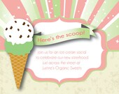 Ice Cream Themed Party Invite, Summer Celebrations, Printable, Customizable