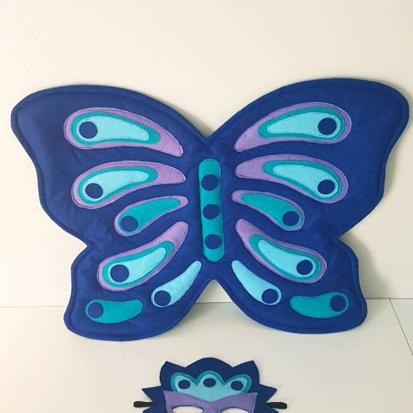 Felt peacock butterfly wings and mask