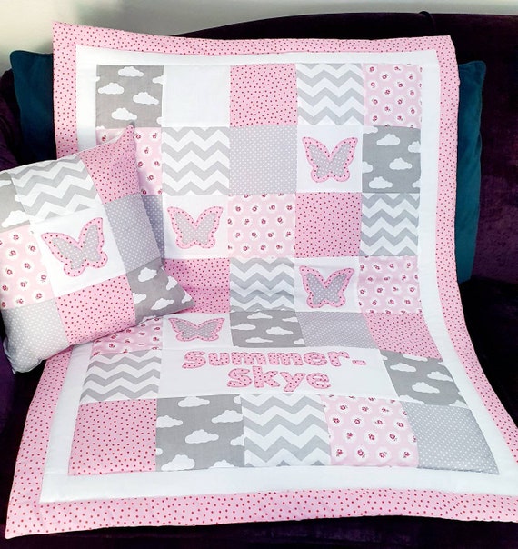 Personalised cot quilt sale