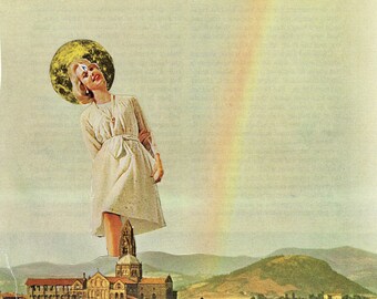 Original Mixed Media Collage Art "Spun Out Our Details"