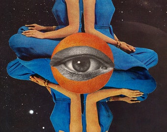 Original Mixed Media Collage Art "Unwound And Rewound"