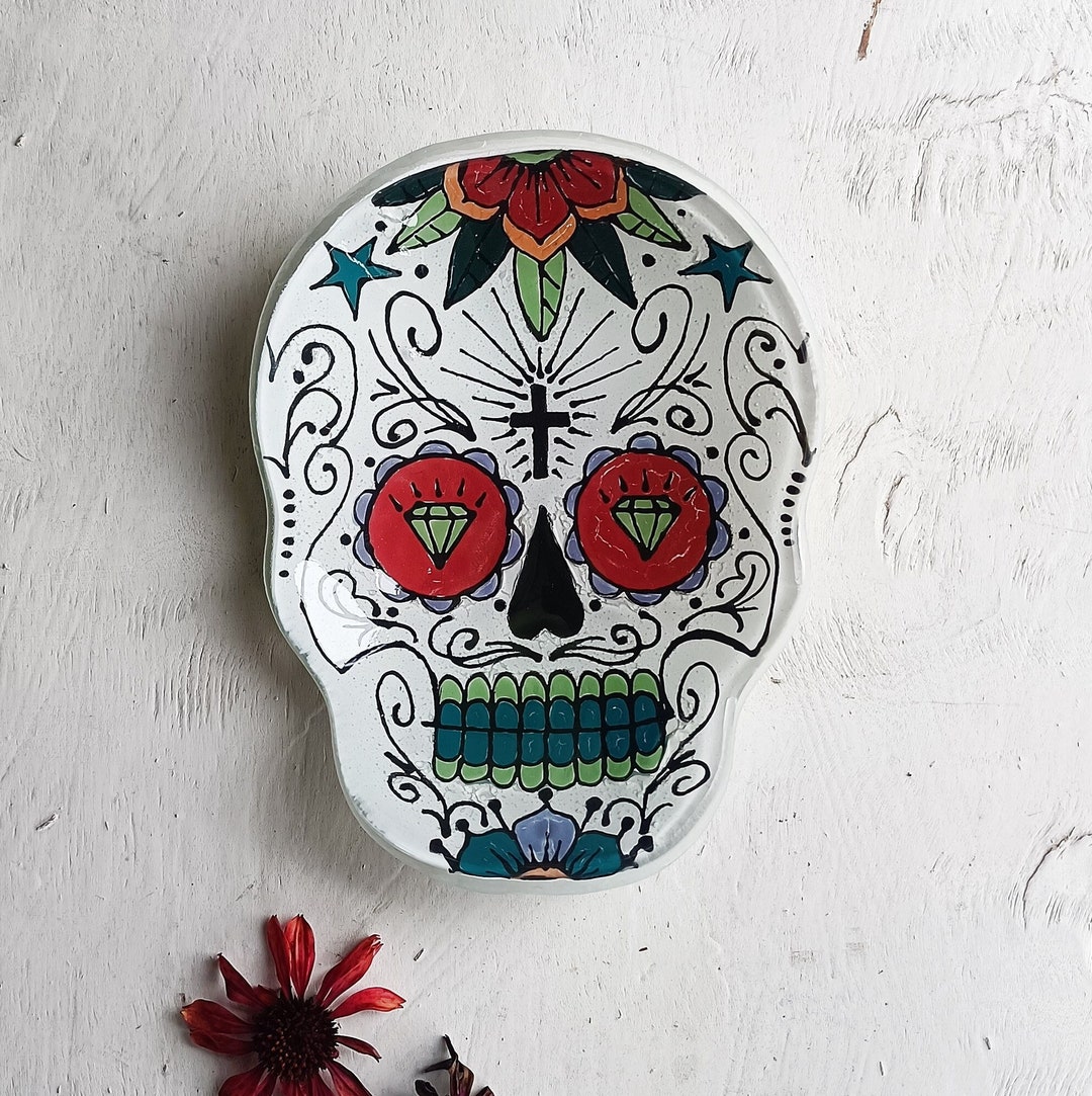 Skull Sugar Glass Skull Sugar Bowl Halloween Decoration Etsy UK