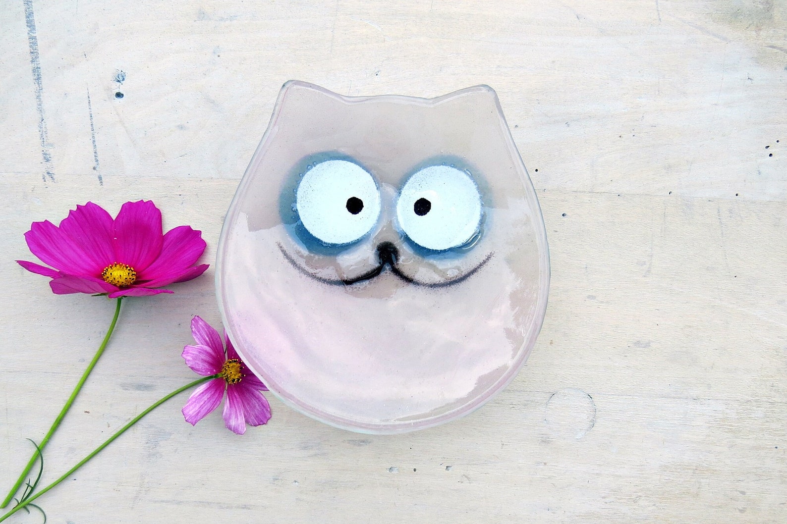 Funny bowl Glass cat Colored glass bowl Cat gift Glass Etsy