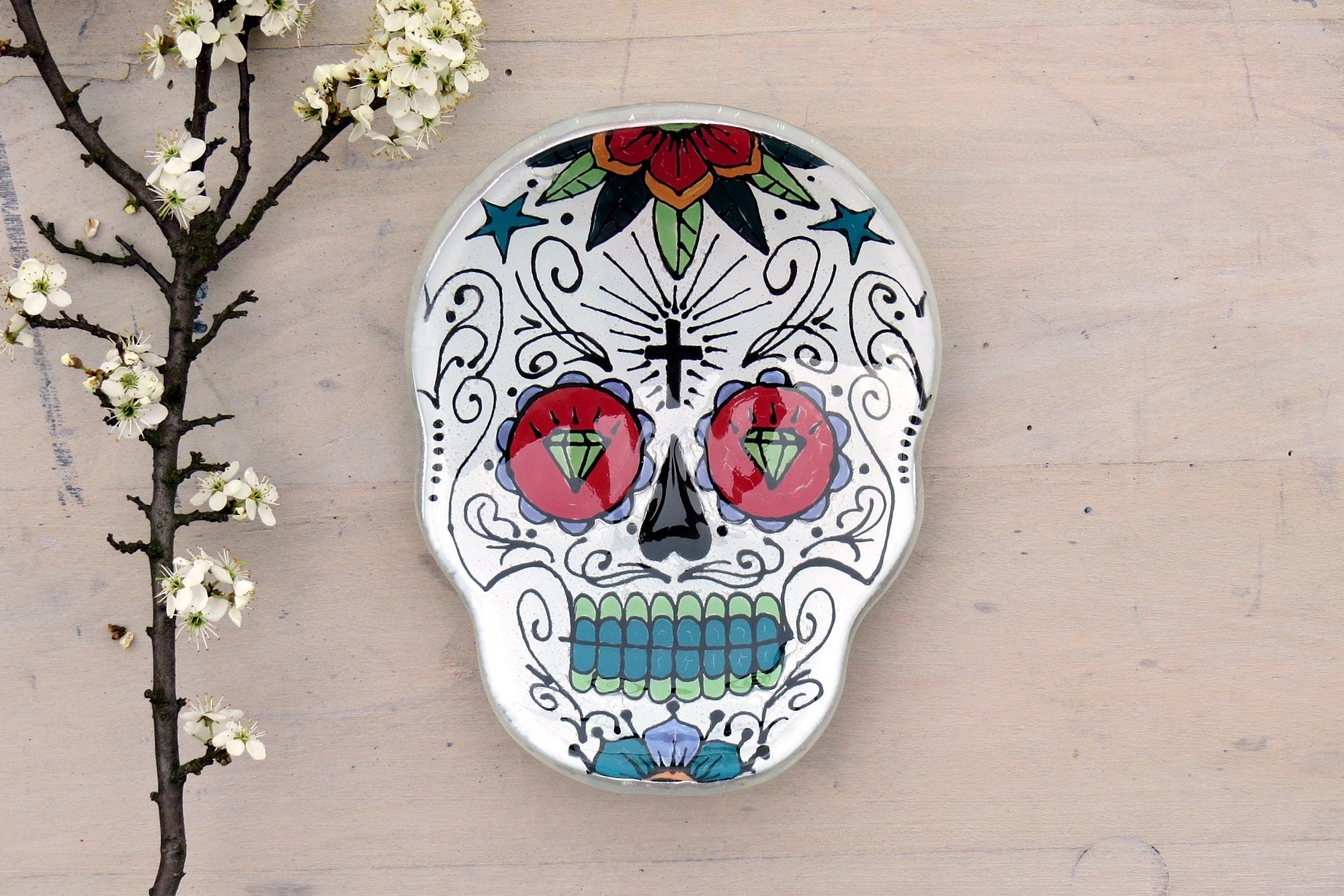 Skull Sugar Glass Skull Sugar Bowl Halloween Decoration Etsy UK