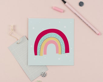 Rainbow New Baby Card | Hand-Illustrated Gender Neutral Design