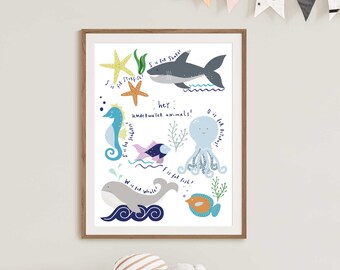 Underwater Print | Under The Sea | Nursery Print | Kids Wall Art