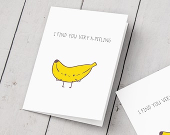 Tarjeta de amor con plátano: Tarjeta de felicitación con un toque de humor