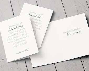 Mejor amigo tarjeta de cumpleaños: Mejor amigo // Cita de la amistad // Tarjeta de cumpleaños