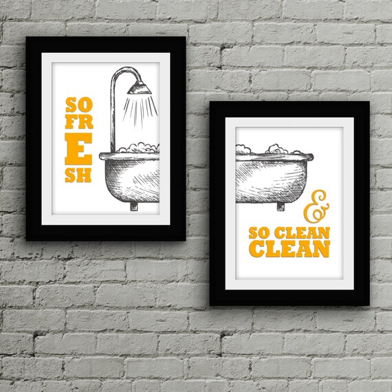 So Fresh So Clean Print Bathroom Art Laundry Room Printable Typography Lyrics Wall Art Outkast Pop Culture Print