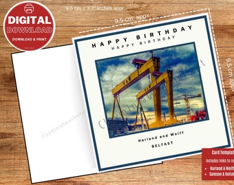 Belfast's Harland and Wolff Dark Skies Miniature/s Card  9.5cm x 9.5cm (3.7”approx) Printable original No physical product will be shipped.