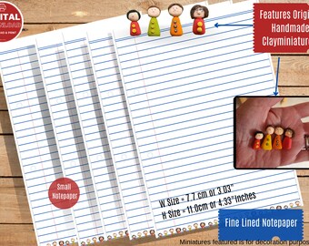 Clayminiatures Blue Lined Notepaper bundle Printable Novelty Notepaper small