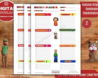 BUNDLE X3 US/A4 Weekly Planner Kids, Kids Weekly Planner Printable, School Weekly Schedule Kids,| Weekly Planner To Do List