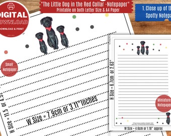 Dog Little Notepaper |US/A4 | 2 diff sizes & 2 Designs -Lined/Plain|Writing Bundle| Digital Printable Writing Paper | Printable | Stationery