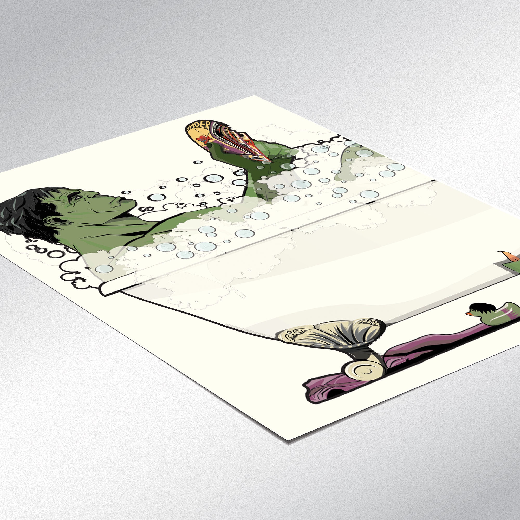 Set de póster de superhéroes en el baño. Cómic superhéroe | Etsy