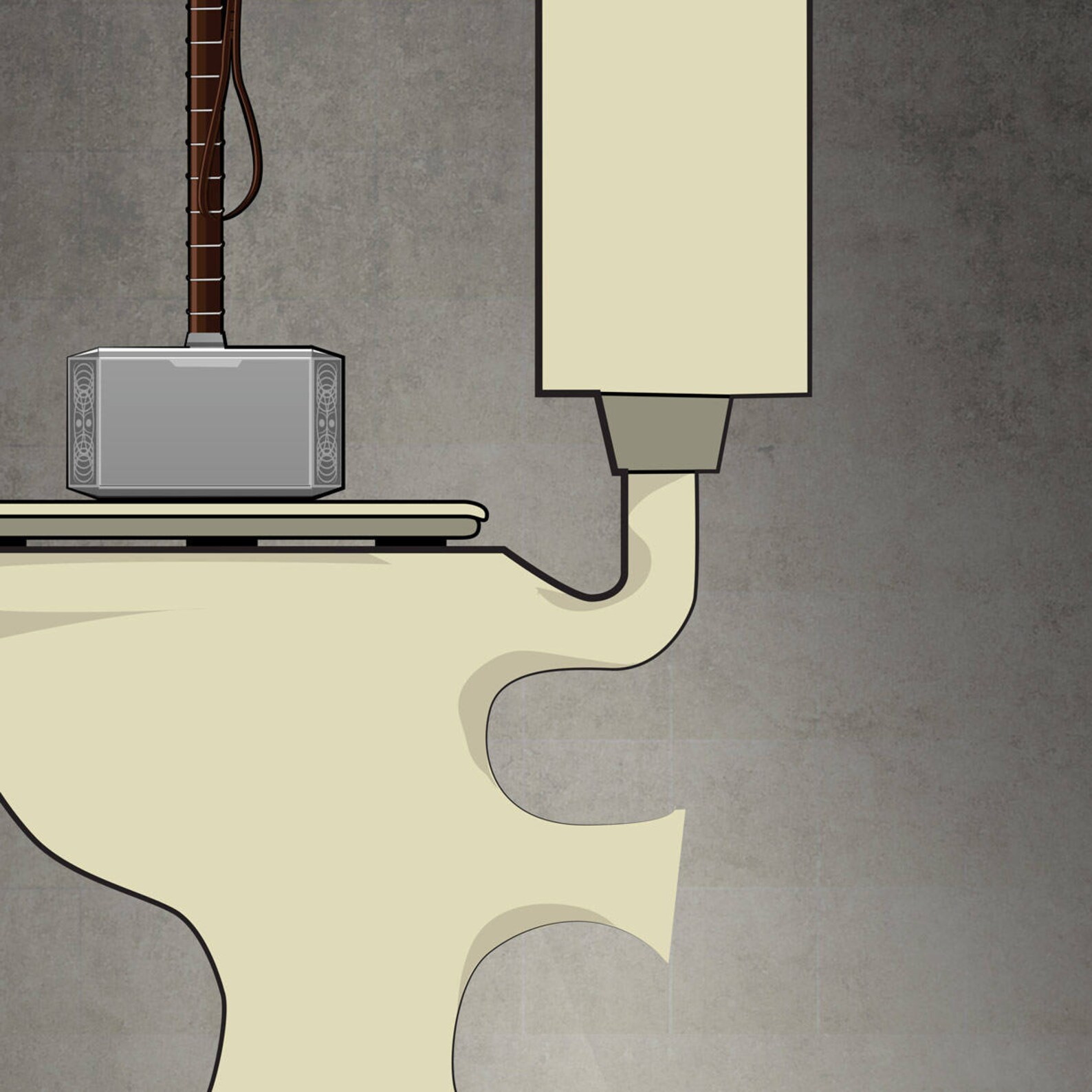 Thor Hammer Superhero Reserves Bathroom Restroom Poster Wall Etsy