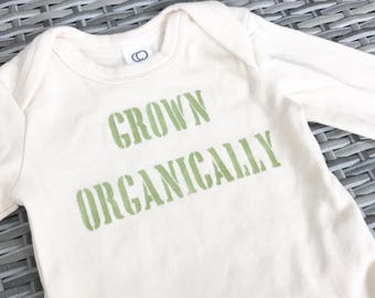 Baby Bodysuit / Organic Cotton / Hand Printed / Grown Organically