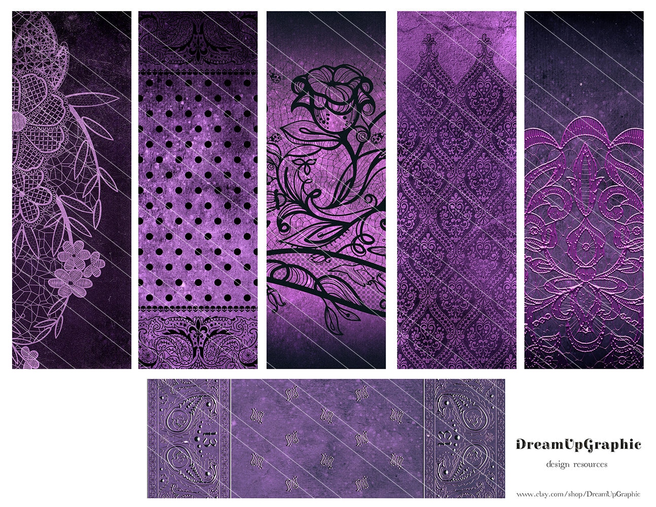 purple gothic bookmarks collage sheet gothic tags halloween etsy