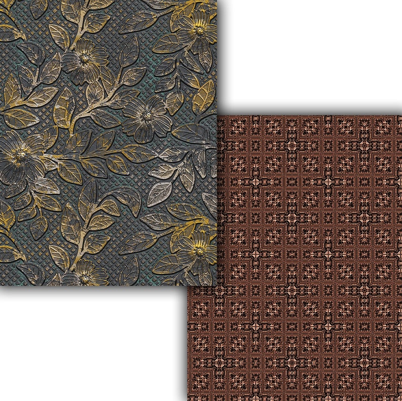 Printable paper Download 008 Vintage metal texture for scrapbooking art Digital paper pack Antique Metal Antique Paper digital backdrop