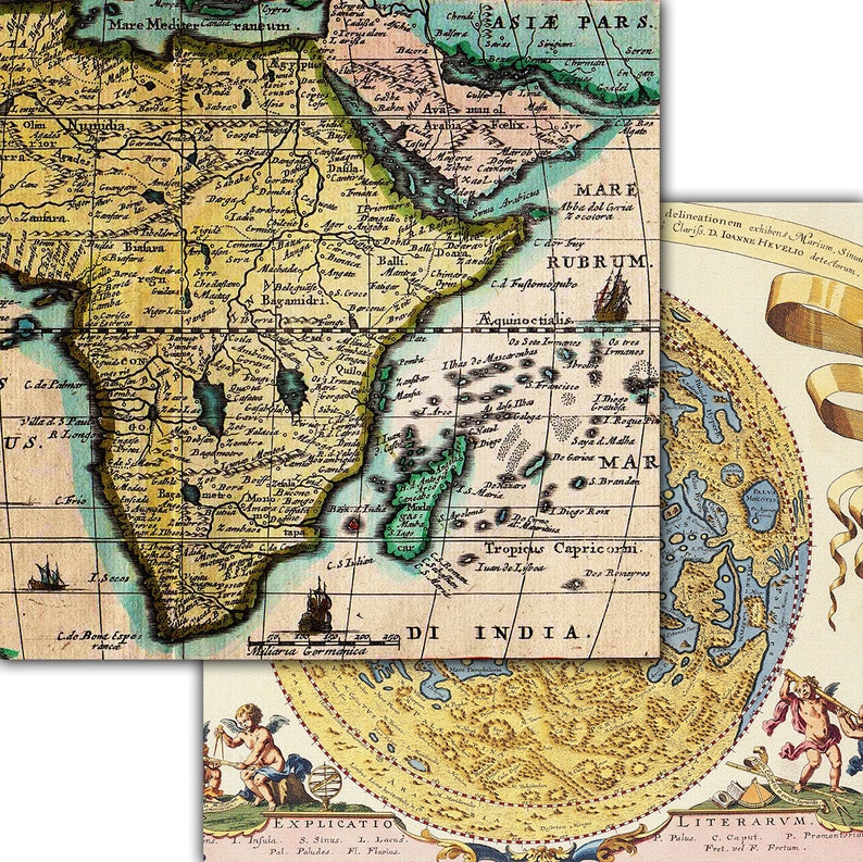 antique maps digital paper world map scrapbook paper pack etsy