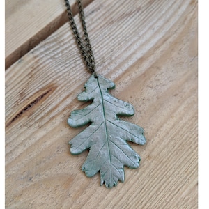 Golden leaf pendant, Oak leaf Pendant, Woodland Pendant, Botanical jewelry, Autumn Pendant, Nature Lover Necklace, Large Oak Leaf Jewelry