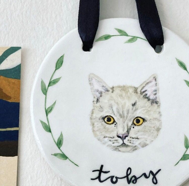 Pet Portrait Decoration - Personalised Cat Painting Handmade & Hand Painted Dog, Gift, Home Decoration, Keepsake