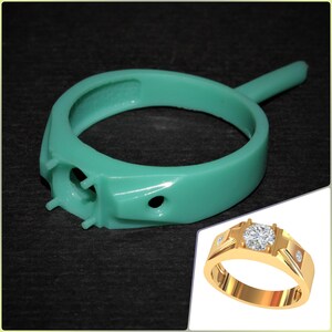 Men Ring Wax Pattern for Lost Wax Jewelry Casting_#1770