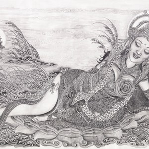 Hand painting Balinese Shridevi Dewi Sri Padi 327