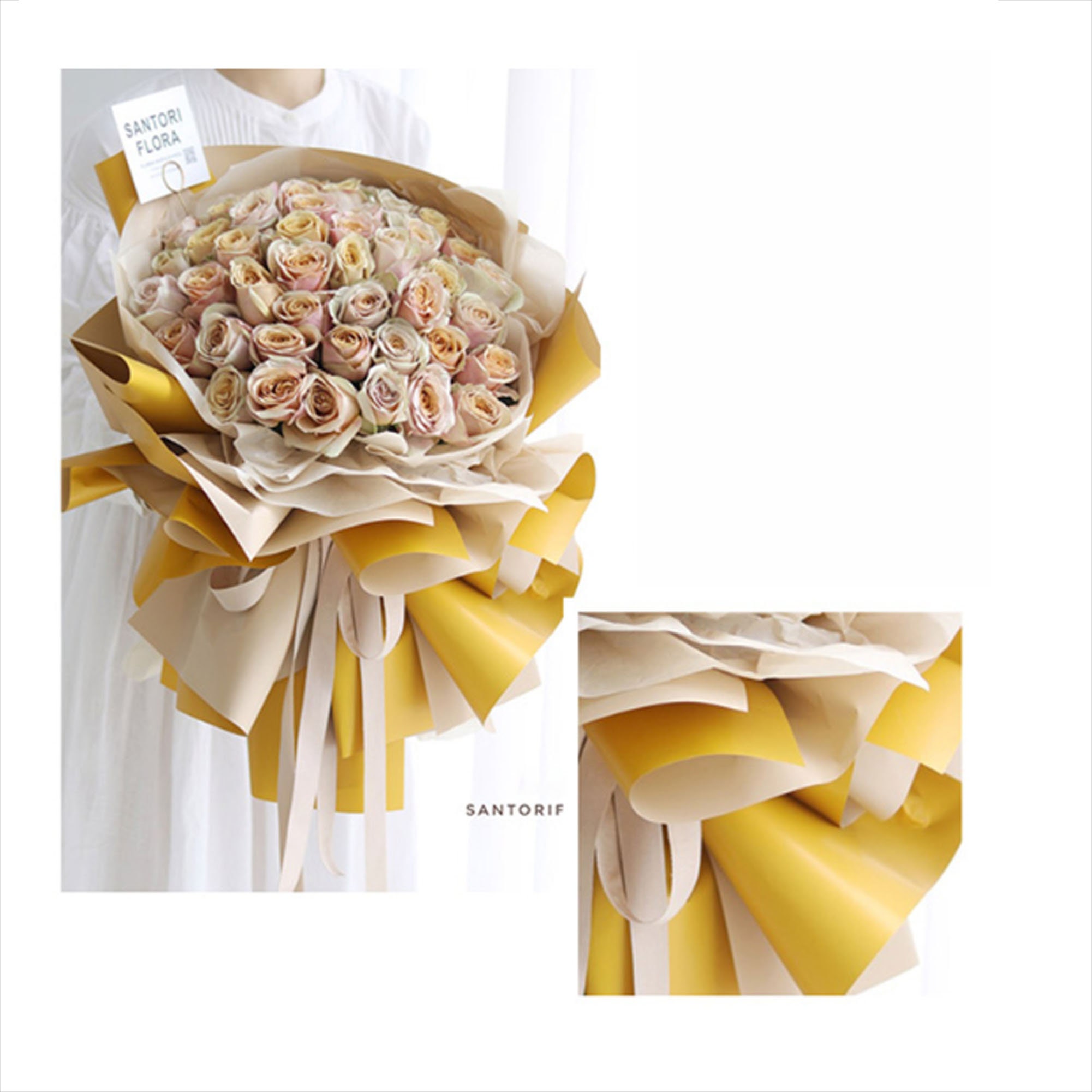 Flower Wrapping Paper Double Sided Gifts Packing Korean Etsy