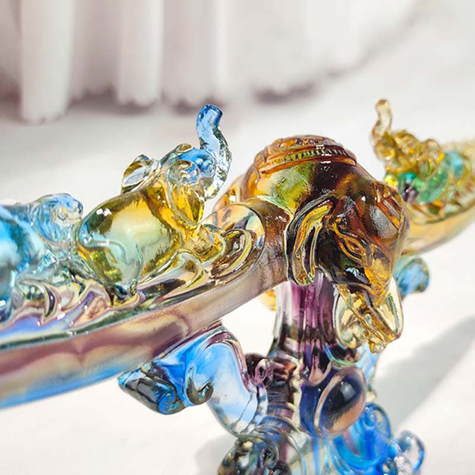 Handmade Glass Elephant Decorative Creative Personality Etsy