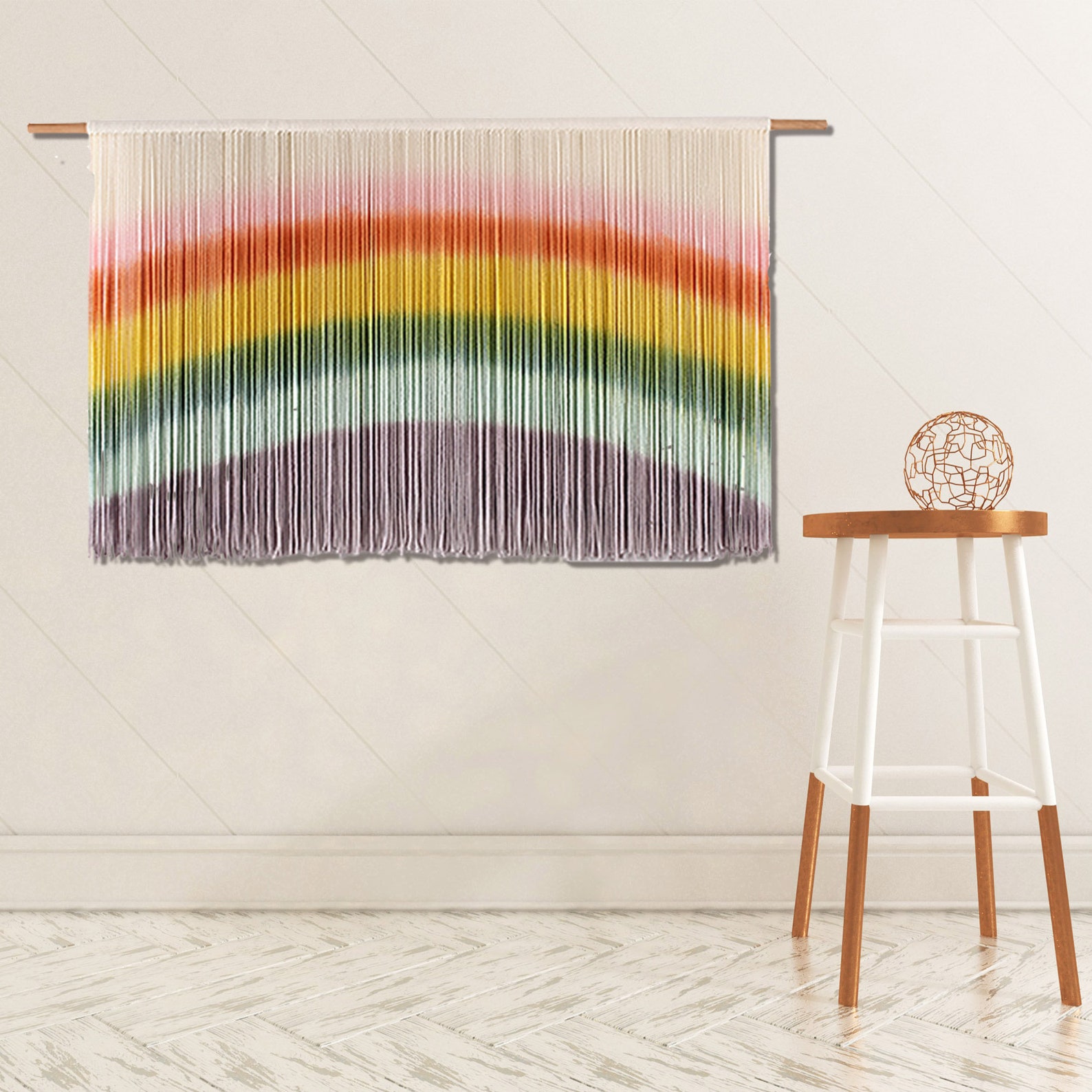 Aurtem Rainbow Tapestry Wall Hanging Art Hand Woven Home Etsy